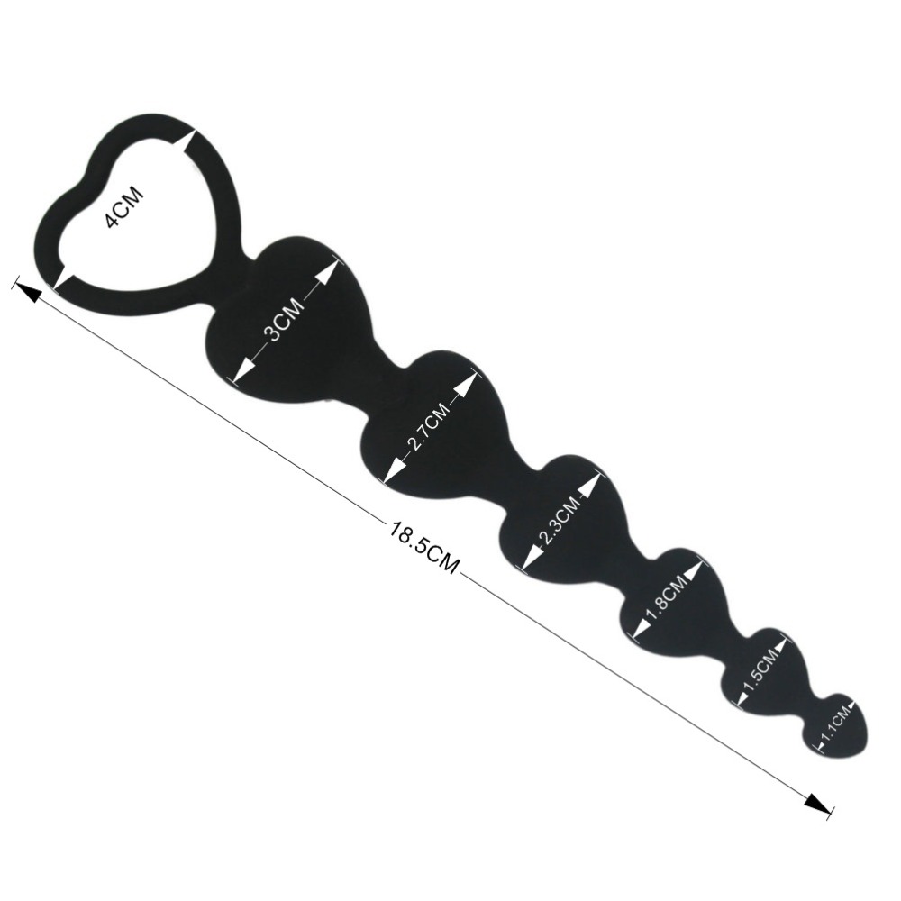 Anal Plug Beads in Shape of Heart